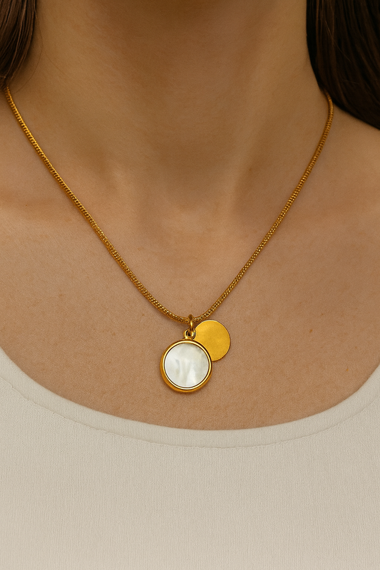 Mother of Pearl Double Pendant Necklace