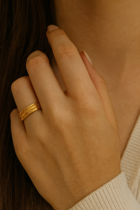 Textured Gold Band Ring